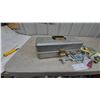 Image 9 : Vintage Aluminum Metal Tackle Box with Assorted Fishing Lures and Line