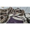 Image 5 : Coach Purple Leather Shoulder Bag, Gray Leather Shoulder Bag, and 3 Tan Leather Bags