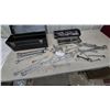 Image 1 : Large Lot of Wrenches and Sockets Including Craftsman and West Ward, and Metal tool box