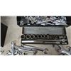 Image 3 : Large Lot of Wrenches and Sockets Including Craftsman and West Ward, and Metal tool box