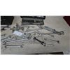 Image 4 : Large Lot of Wrenches and Sockets Including Craftsman and West Ward, and Metal tool box
