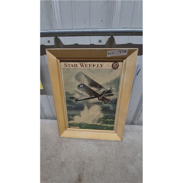 Framed “Star Weekly” Magazine Cover, Toronto, 1940, “RAF Snares a Sub”