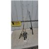 Image 1 : Assorted Fishing Rods and Reels: 4 Vintage Rods, and Reels, and one Modern