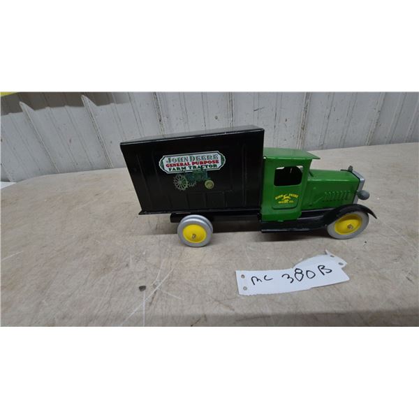 John Deere General Purpose Farm Tractor Pressed Steel Promotional Delivery Toy Truck, 11”