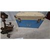 Image 2 : Vintage Chandelier and Blue and Cream mini Trunk with Red and White Interior
