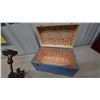 Image 4 : Vintage Chandelier and Blue and Cream mini Trunk with Red and White Interior