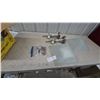 Image 1 : Two Brushed Nickel light fixtures with Frosted Glass Shades, Mounting Hardware