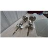 Image 4 : Two Brushed Nickel light fixtures with Frosted Glass Shades, Mounting Hardware