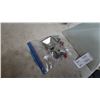 Image 5 : Two Brushed Nickel light fixtures with Frosted Glass Shades, Mounting Hardware