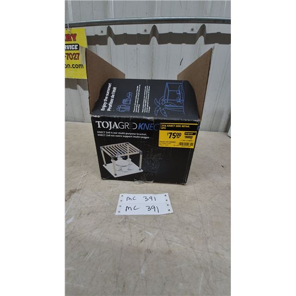 Toja Grid Knect 2 × 6 Multi-Purpose Bracket, 2 × 6 Top/Dessus, and Hardware