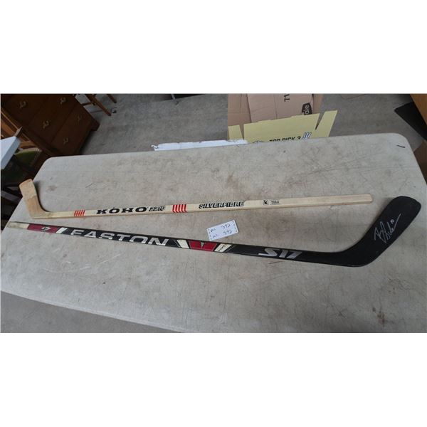 Two Hockey Sticks: Easton S17 Composite Stick Signed by "B. Kessel 10” and Koho 2210 Silverfibre