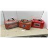 Image 1 : Three Vintage Outboard Marine Fuel Tanks Including Mercury Marine 5 Imperial Gallon