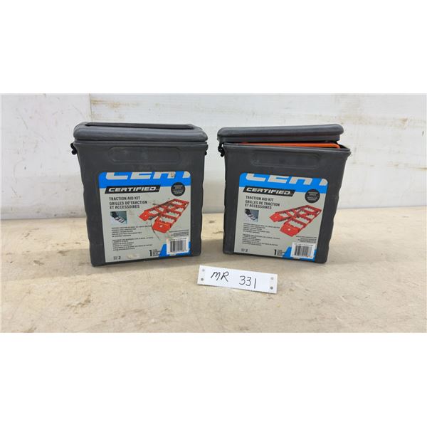 Two Sets Certified Traction Aid Kits for Passenger Vehicles, Model 030-1108-8, Steel Folding Design