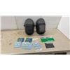 Image 4 : Pair of Black Welding Helmets with Flip-Up Visor and Adjustable Headgear