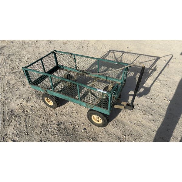 Green Metal Mesh Garden Cart