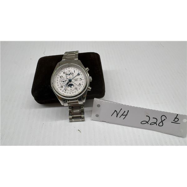 Longines Master Collection Chronograph Moon Phase Automatic Stainless Steel Watch with Bracelet