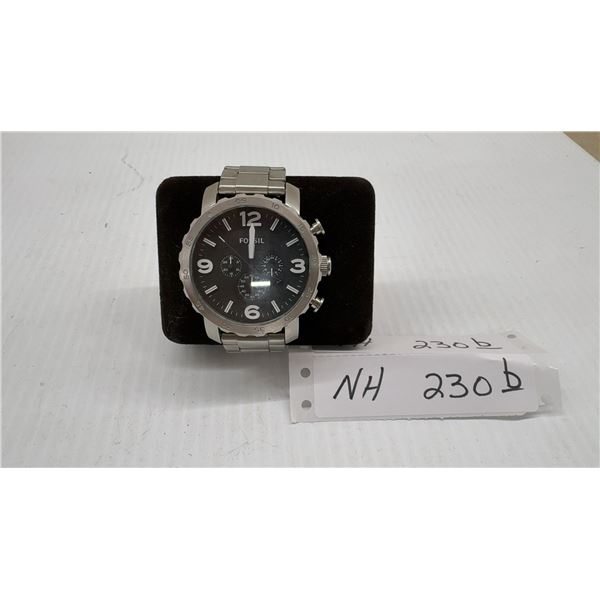 Fossil JR1353 Men's Stainless Steel Chronograph Watch with Black Dial
