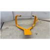 Image 2 : Orange Manual Folding Parking Barrier with Integrated Lock, Keys, and L-Shaped Mounting Bar