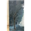 Image 5 : Original Acrylic Painting on Canvas by K. Reese 2018, White Christmas Tree Winter Landscape