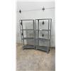 Image 2 : Pair of Galvanized Steel 4-Tier Utility Shelving Units, 55 × 23 × 11”