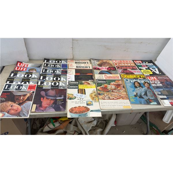 Vintage LIFE, LOOK, Maclean's, and Chatelaine Magazines, 1950s-1970s