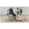 Image 2 : Pair of Vintage Figural Ceramic Dog Teapots, Blue Great Dane and Black and White Scottish Terrier