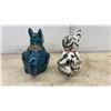 Image 4 : Pair of Vintage Figural Ceramic Dog Teapots, Blue Great Dane and Black and White Scottish Terrier