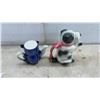 Image 3 : Vintage Staffordshire Figural Ceramic Sailor Panda Tea Pot and Dog With Pink Bow, 7 1/2” Tall