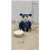 Image 6 : Vintage Staffordshire Figural Ceramic Sailor Panda Tea Pot and Dog With Pink Bow, 7 1/2” Tall