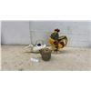 Image 1 : Ceramic Rooster Pitcher, Duck-Shaped Teapot with Bamboo Handle, and Rustic Frog Teapot