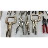Image 2 : Assortment of Locking Pliers Including Vise-Grip C-Clamp, Curved Jaw, Long Nose, Tin Snips