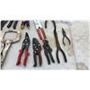 Image 3 : Assortment of Locking Pliers Including Vise-Grip C-Clamp, Curved Jaw, Long Nose, Tin Snips