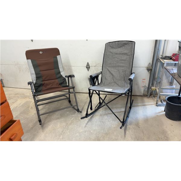 Ozark Trail Oversized Padded Folding Rocking Chair and GCI Outdoor Freestyle Rocker