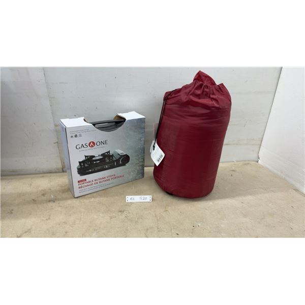 New Gas One GS-3700 10,000 BTU Portable Butane Stove and Sleeping Bag
