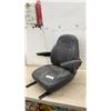 Image 1 : Black Vinyl Vehicle Seat with Integrated Armrests and Universal Sliding Mounting Rails