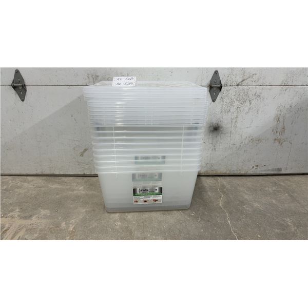 Nine Greenmade InstaView 45 Quart Multi-Use Clear Storage Containers with Double Locking Lids
