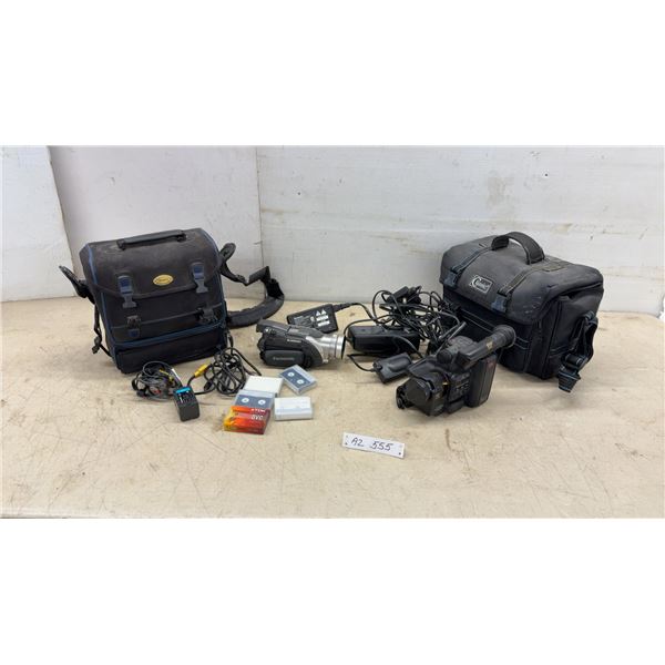 Canon Canovision 8 E07 8mm Camcorder with 8x AF Zoom, Panasonic NV-M40 Camcorder, Bags