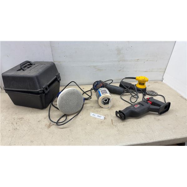 Simoniz S6072 10” Corded Orbital Polisher/Buffer, Angle Grinder, DeWalt Sander and Recip Saw, No