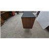 Image 5 : Mid-Century Modern Wood Desk with Black Top, 7 Drawers, and Brass-Tipped Legs 30”×49”×18”