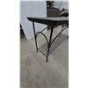 Image 3 : Wrought Iron and Tile Top Console Table with Lower Shelf. 28”×53”× 18”