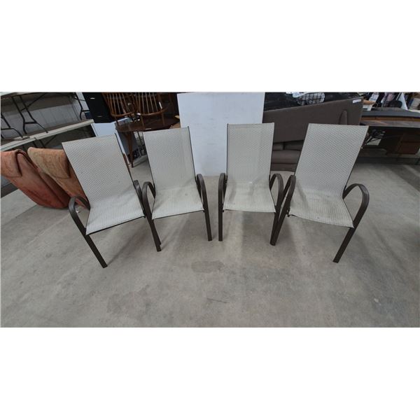 Four Patio Chairs. Stackable