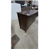 Image 3 : Dark Brown Wood Dresser with 8 Drawers and Metal Knobs. 34”×63”×17.6”