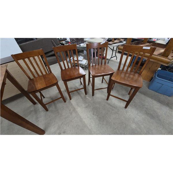 Four Wood Bar Stools
