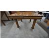 Image 2 : Oak Dining Table with Casters and 12” Leaf, Quarter-Cut