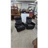 Image 1 : Pair of Black Leather / Leather-Style Swivel Rocker Chairs