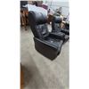 Image 4 : Pair of Black Leather / Leather-Style Swivel Rocker Chairs