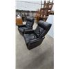Image 7 : Pair of Black Leather / Leather-Style Swivel Rocker Chairs