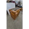 Image 2 : Oak and Glass Display Cabinet with Two Doors and Shelf. 34”×35”×18”