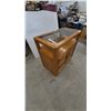 Image 3 : Oak and Glass Display Cabinet with Two Doors and Shelf. 34”×35”×18”