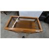 Image 4 : Oak and Glass Display Cabinet with Two Doors and Shelf. 34”×35”×18”